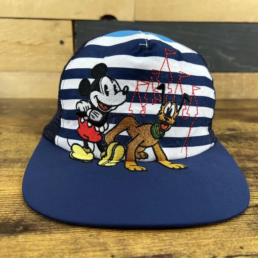 Disney Parks Youth Snapback Embroidered Adjustable Hat Trucker Mesh Cap